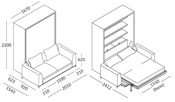 Opklapbed Tonale BedHabits Afm6
